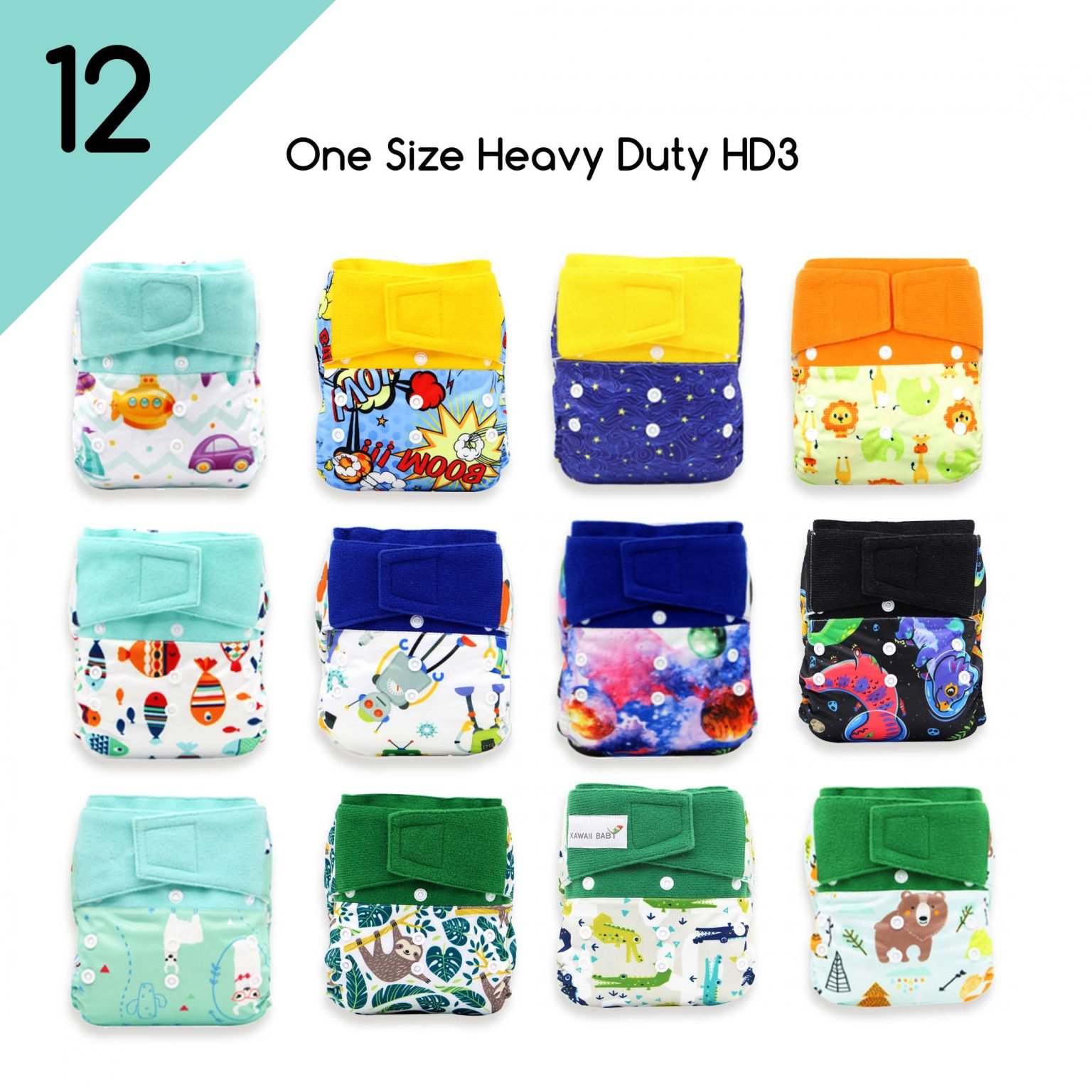 28 KaWaii Baby Diapers Preset Value Pack Combo (Newborn to Toddler GN